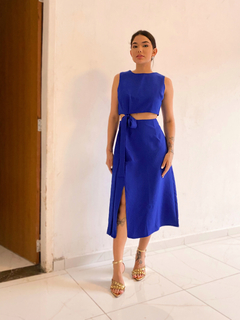 Conjunto Saia e Cropped - Azul Bic na internet