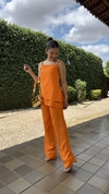Conjunto Calça e Blusa Assimétrica - Laranja