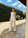 Conjunto Calça e Blusa Assimétrica - Off White