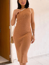 Vestido Midi Tricot Modal Premium Manga Nula - AVELÃ - comprar online