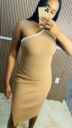 Vestido Midi Tricot Modal Premium Manga Nula - AVELÃ - JUDE