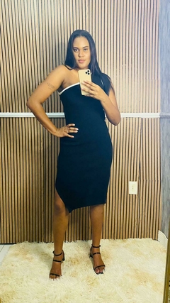 Vestido Midi Tricot Modal Premium Manga Nula na internet