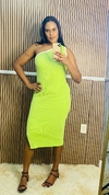 Vestido Midi Tricot Modal Premium Manga Nula - VERDE LIMA - comprar online