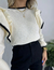 Tricot babado bicolor off white na internet