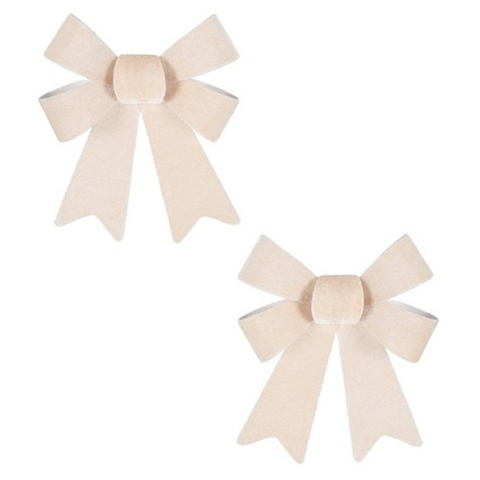 LAÇOS ARAMADO EM VELUDO 15CM DOURADO - PCT COM 2 PEÇAS