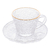 XICARA P/CHA DE CRISTAL ECOLOGICO FIO DE OURO E PIRES PETRA 180ml