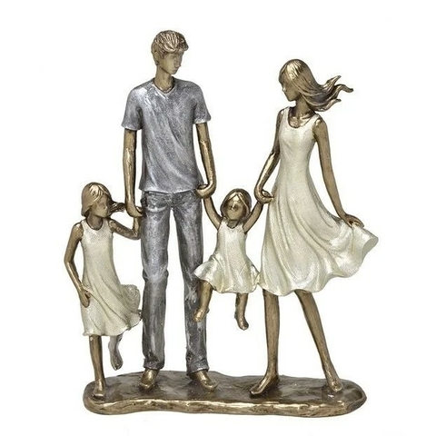 FAMILIA DECORATIVA DUAS MENINAS EM RESINA