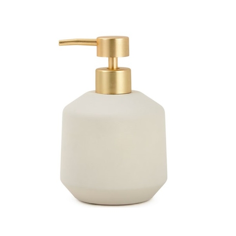 PORTA-SABONETE LIQUIDO EM CIMENTO PUMPER DOURADO