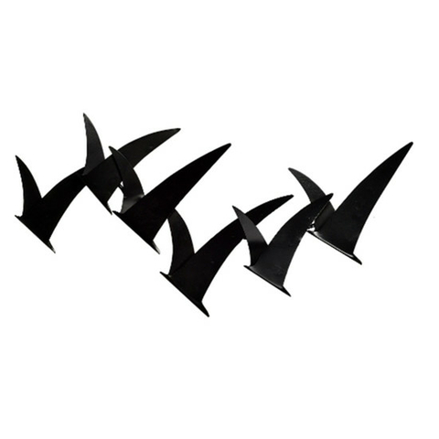 ADORNO DE PAREDE PASSARO PRETO EM METAL