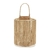 LANTERNA EM FIBRA NATURAL COM SUPORTE EM VIDRO 30CM