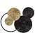 ADORNO DECORATIVO DE PAREDE EM METAL PRETO COM DOURADO