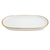 BANDEJA EM CERAMICA BRANCA COM BORDA DOURADA 26,5CM