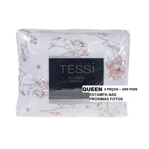 KIT COLCHA 200 FIOS ESTAMPADO QUEEN ORGANIQUE