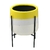 Vaso de Cerâmica Amarelo com Base de Metal 26cm