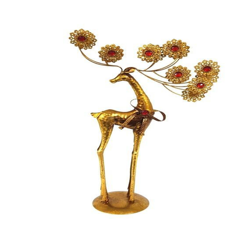 ENFEITE RENA METAL DOURADO 51CM ALTURA