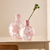 VASO EM VIDRO BOJUDO ROSA E BRANCO 31CM - comprar online