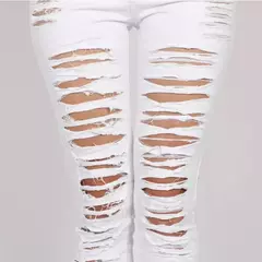 Pantalones rasgados de cintura alta para mujer - TOKO Directo a tu Puerta