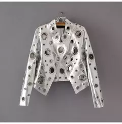 Chaqueta corta de Piel Sintética Remache Dorados en internet