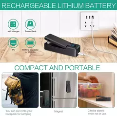 Mini sellador de Bolsas 2 en 1, Portátil Pecargable.