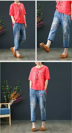 Pantalones Retro bordados - comprar en línea