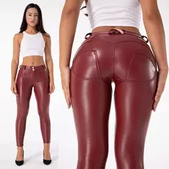 Pantalones Rectos Cuero - comprar en línea