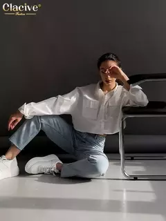 Blusa con Solapa Dama - tienda en línea