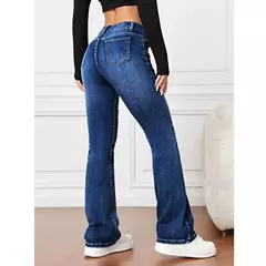 Pantalones vaqueros rectos elásticos para mujer - comprar en línea