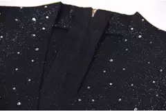 Vestido Ajustado Manga Larga (Diamantes)