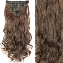 Extensión de Pelo Largo y Liso Natural 16 Clips