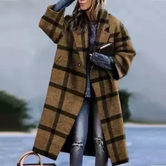 Abrigo de Lana con Estampado