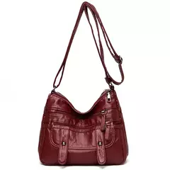 Imagen de Bolso de hombro de cuero de lujo para mujer, bandolera de diseñador, a la moda,