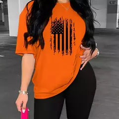 Conjunto de dos piezas con estampado de bandera de Estados Unidos para mujer - tienda en línea