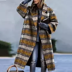 Abrigo de Lana con Estampado