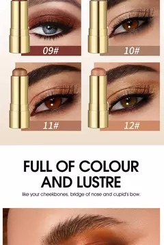 Colorete multiusos 3 en 1, Brillo Facial tinte para ojos, mejillas y labios, resistente al agua.