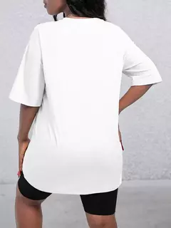 Conjunto de dos piezas con estampado de pies coloridos para mujer