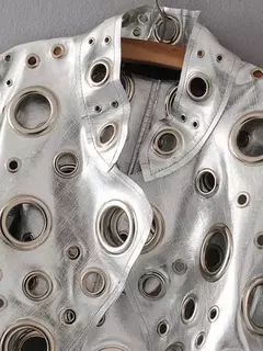 Chaqueta corta de Piel Sintética Remache Dorados en internet