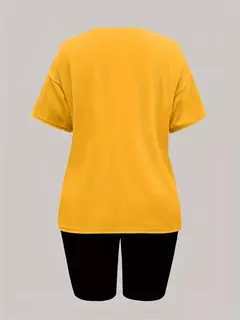 Conjunto de dos piezas con estampado de bandera de Estados Unidos para mujer