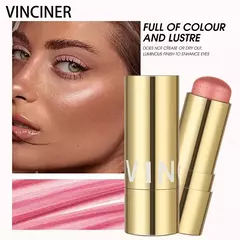 Colorete multiusos 3 en 1, Brillo Facial tinte para ojos, mejillas y labios, resistente al agua.
