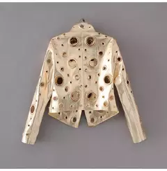Chaqueta corta de Piel Sintética Remache Dorados - comprar en línea