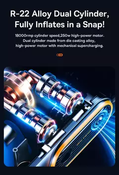 Imagen de Inflador de neumáticos portátil para coche, compresor de aire de 250W