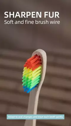 Imagen de Juego de Cepillos de Dientes de Bambú Envuelto en Piel de Vaca 10 Piezas