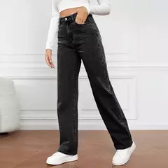 Imagen de Pantalones vaqueros rectos para mujer de cintura alta