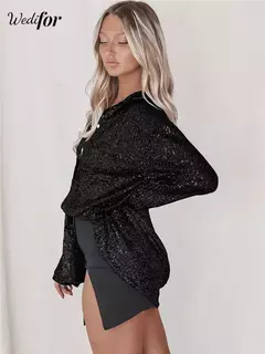 Blusa con Lentejuelas Manga Larga Noche - TOKO Directo a tu Puerta