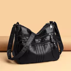 Imagen de Bolso de hombro de cuero de lujo para mujer, bandolera de diseñador, a la moda,