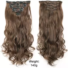 Extensión de Pelo Largo y Liso Natural 16 Clips - comprar en línea