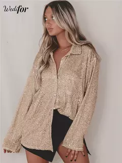 Blusa con Lentejuelas Manga Larga Noche - comprar en línea