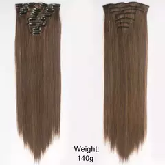 Extensión de Pelo Largo y Liso Natural 16 Clips - TOKO Directo a tu Puerta