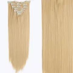 Extensión de Pelo Largo y Liso Natural 16 Clips - tienda en línea