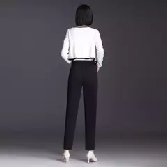 Imagen de Pantalones de traje profesional de cintura alta elástica para mujer