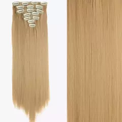 Extensión de Pelo Largo y Liso Natural 16 Clips